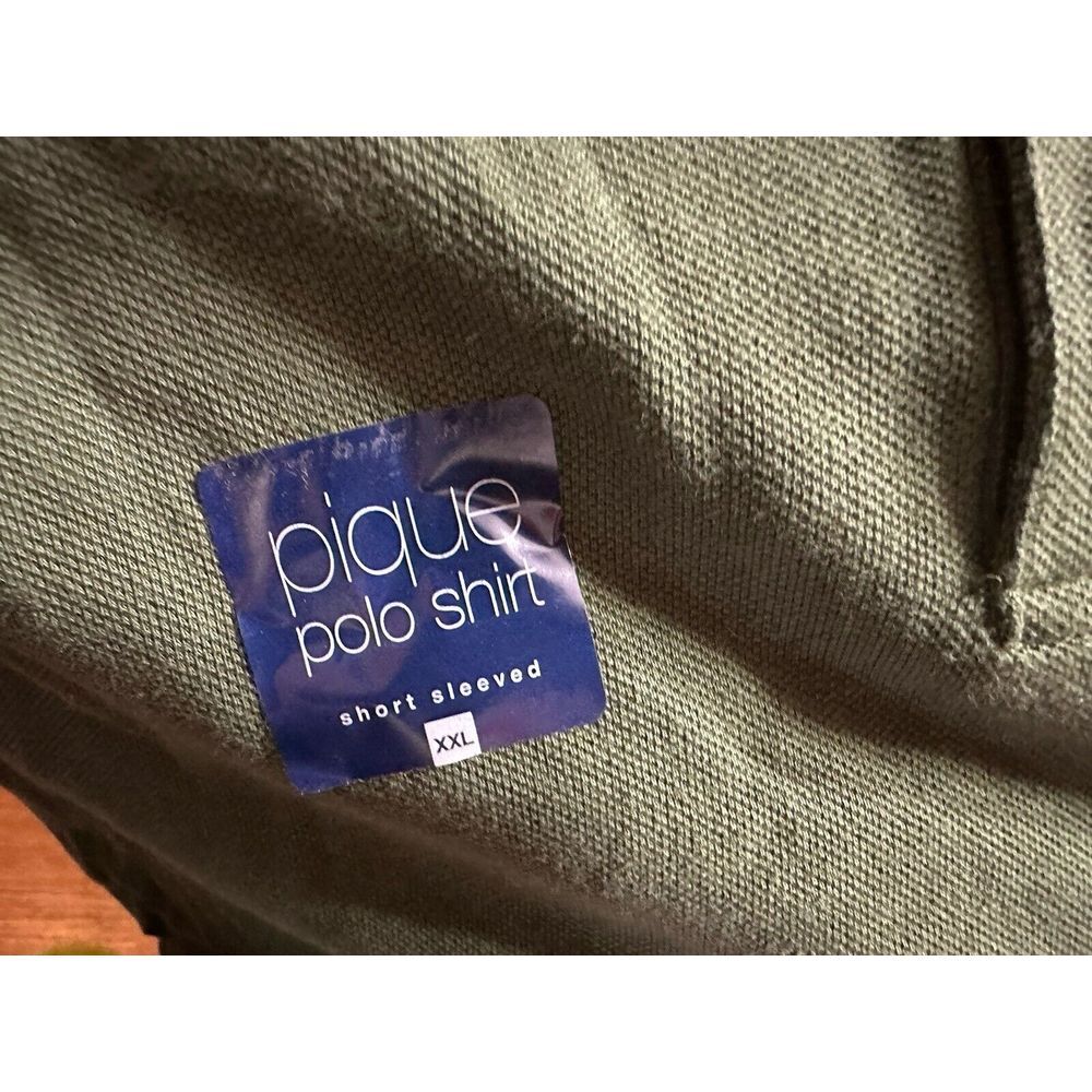 Gap Men's Short Sleeve Solid Green Pique‎ Polo Shirt XXL - Picture 6 of 6